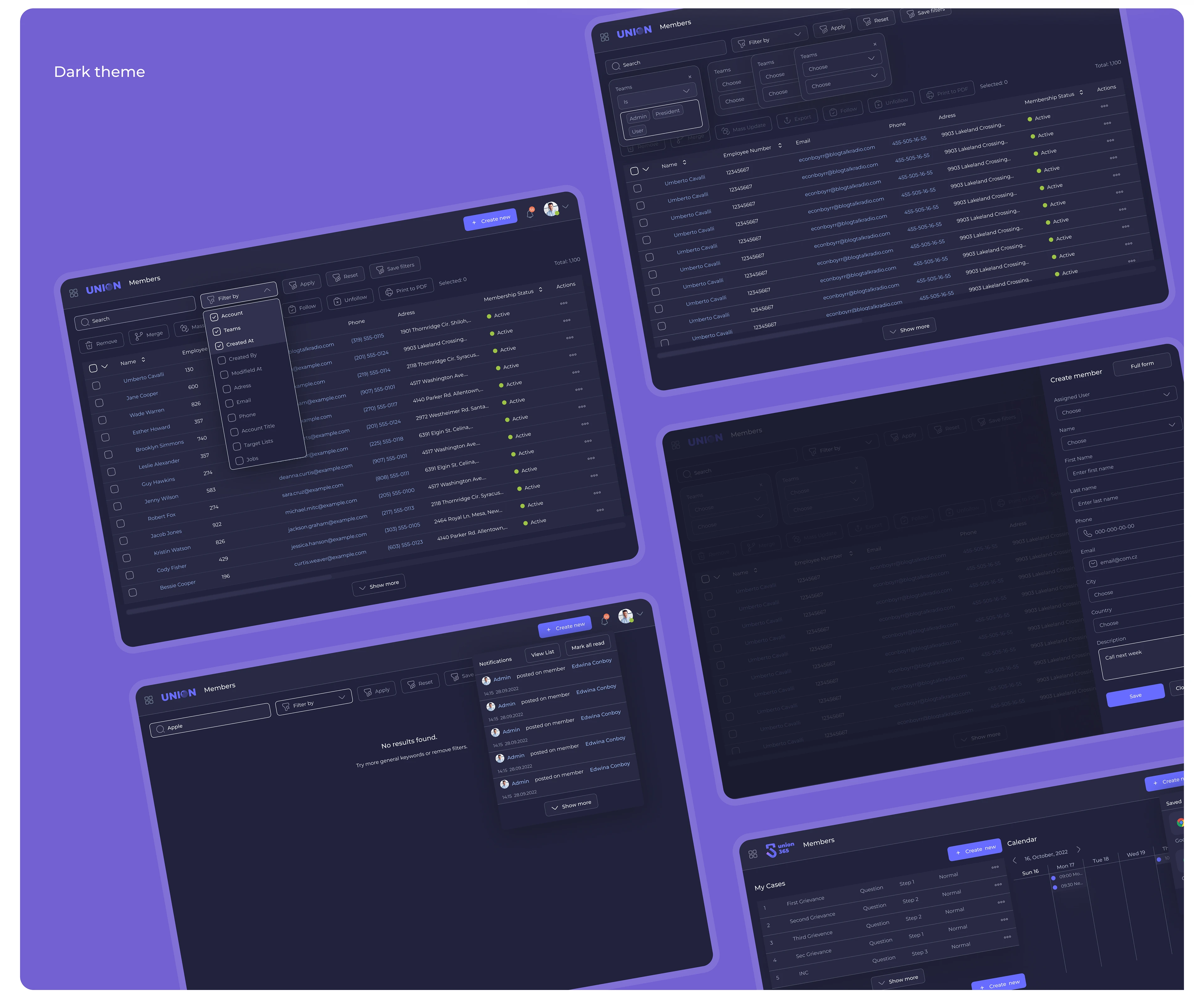 unions crm system ux-ui design